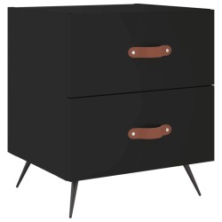 Tables de chevet 2 pcs noir 40x35x47,5 cm bois d’ingénierie 627350627350