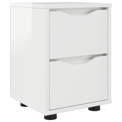 Table de chevet avec tiroir Blanc brillant 30,5 x 30 x 43 cm 627354627354