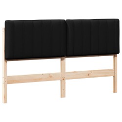 Tête de lit capitonnée Marron et Noir 150 cm Pin massif 627360627360