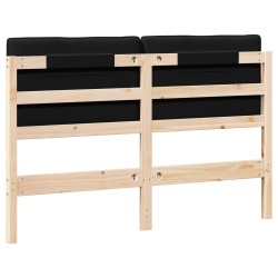 Tête de lit capitonnée Marron et Noir 150 cm Pin massif 627360627360