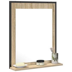 Miroir de salle de bain avec étagère Noir 50 x 12 x 60 cm 627362627362