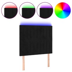Tête de lit à LED Noir 90x5x118/128 cm Velours 627363627363