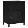 Table de chevet Noir 40x30x54,5 cm Acier et verre 627366627366