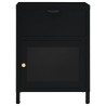Table de chevet Noir 40x30x54,5 cm Acier et verre 627366627366
