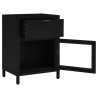 Table de chevet Noir 40x30x54,5 cm Acier et verre 627366627366