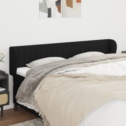 Tête de lit avec oreilles Noir 203x23x78/88 cm Tissu 627372627372