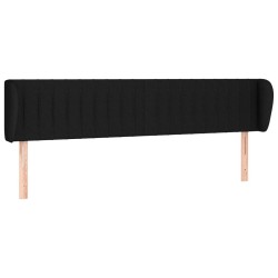 Tête de lit avec oreilles Noir 203x23x78/88 cm Tissu 627372627372
