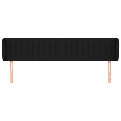 Tête de lit avec oreilles Noir 203x23x78/88 cm Tissu 627372627372