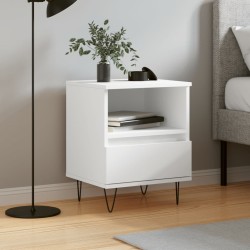 Table de chevet Blanc 40x35x50 cm Bois d’ingénierie 627375627375