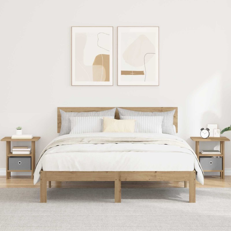 Table de chevet 2 pc Chêne artisanal 41 x 40 x 45 cm 627378627378