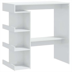 Table de bar étagère de rangement Blanc brillant 100x50x101,5cm 627379627379
