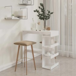 Table de bar étagère de rangement Blanc brillant 100x50x101,5cm 627379627379