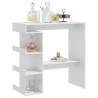 Table de bar étagère de rangement Blanc brillant 100x50x101,5cm 627379627379