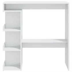 Table de bar étagère de rangement Blanc brillant 100x50x101,5cm 627379627379