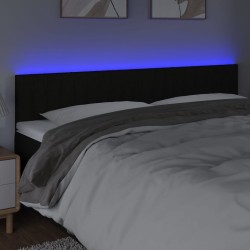 Tête de lit à LED Noir 200x5x78/88 cm Tissu 627384627384