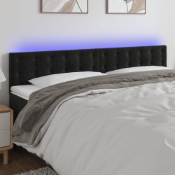 Tête de lit à LED Noir 200x5x78/88 cm Velours 627385627385
