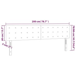 Tête de lit à LED Noir 200x5x78/88 cm Velours 627385627385
