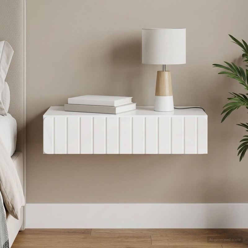 Table d'appoint murale Blanc brillant 87,5 x 34,5 x 17 cm 627394627394