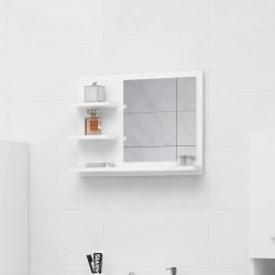 Miroir de salle de bain blanc 60x10,5x45 cm bois d’ingénierie 627395627395