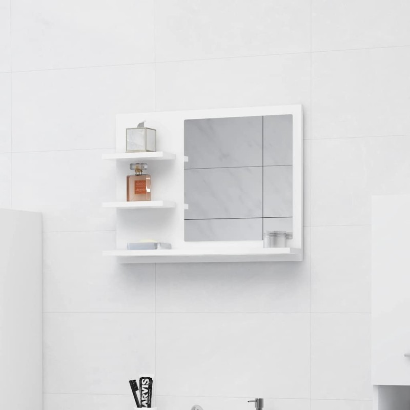 Miroir de salle de bain blanc 60x10,5x45 cm bois d’ingénierie 627395627395