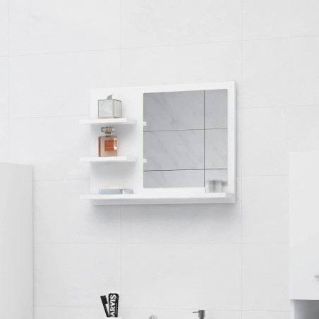 Miroir de salle de bain blanc 60x10,5x45 cm bois d’ingénierie 627395627395