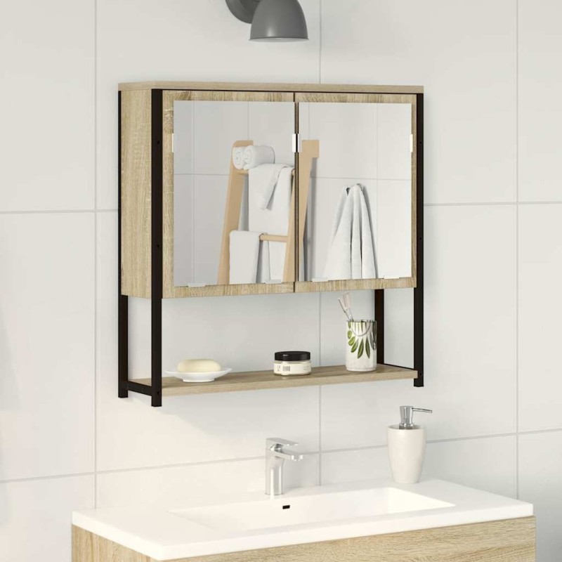 Miroir de salle de bain avec étagère Beige 60 x 16 x 60 cm 627400627400