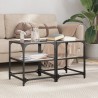 Tables basses avec dessus en verre noir 2 pcs 40x40x45 cm acier 627407627407