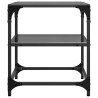 Tables basses avec dessus en verre noir 2 pcs 40x40x45 cm acier 627407627407