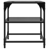 Tables basses avec dessus en verre noir 2 pcs 40x40x45 cm acier 627407627407