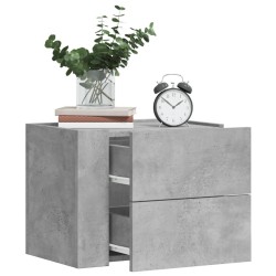 Tables de chevet murales 2 pcs gris béton 45x30x35 cm 627409627409