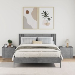Tables de chevet murales 2 pcs gris béton 45x30x35 cm 627409627409