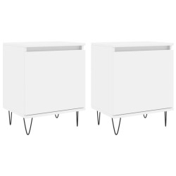 Tables de chevet 2 pcs blanc 40x30x50 cm bois d'ingénierie 627410627410