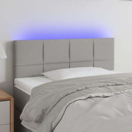 Tête de lit à LED Gris clair 100x5x78/88 cm Tissu 627412627412