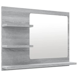 Miroir de bain Sonoma gris 60x10,5x45 cm Bois d'ingénierie 627413627413