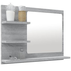 Miroir de bain Sonoma gris 60x10,5x45 cm Bois d'ingénierie 627413627413