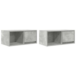 Meubles TV 2 pcs gris béton 60x31x25,5 cm bois d'ingénierie 627414627414