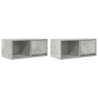 Meubles TV 2 pcs gris béton 60x31x25,5 cm bois d'ingénierie 627414627414
