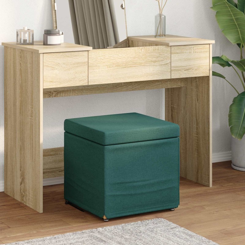 Tabouret Vert foncé 41 x 41 x 40 cm Tissu et bois stratifié 627416627416