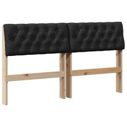 Tête de lit capitonnée Noir 150 cm Pin massif 627417627417