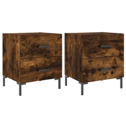Tables de chevet 2pcs chêne fumé 40x35x47,5cm bois d’ingénierie 627419627419