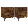 Tables de chevet 2pcs chêne fumé 40x35x47,5cm bois d’ingénierie 627419627419