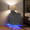 Tables de chevet avec lumières LED 2 pcs sonoma gris 38x34x50cm 627421627421