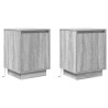 Tables de chevet avec lumières LED 2 pcs sonoma gris 38x34x50cm 627421627421