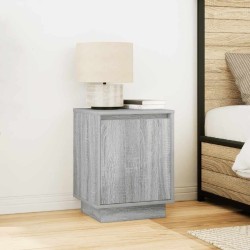 Tables de chevet avec lumières LED 2 pcs sonoma gris 38x34x50cm 627421627421