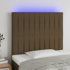 Tête de lit à LED Marron foncé 100x5x118/128 cm Tissu 627429627429