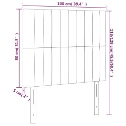 Tête de lit à LED Marron foncé 100x5x118/128 cm Tissu 627429627429