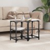 Tables basses avec dessus en verre noir 2 pcs 30x30x45 cm acier 627430627430