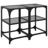 Tables basses avec dessus en verre noir 2 pcs 30x30x45 cm acier 627430627430