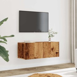 Meubles TV muraux 2 pcs vieux bois 80x30x30 cm 627432627432