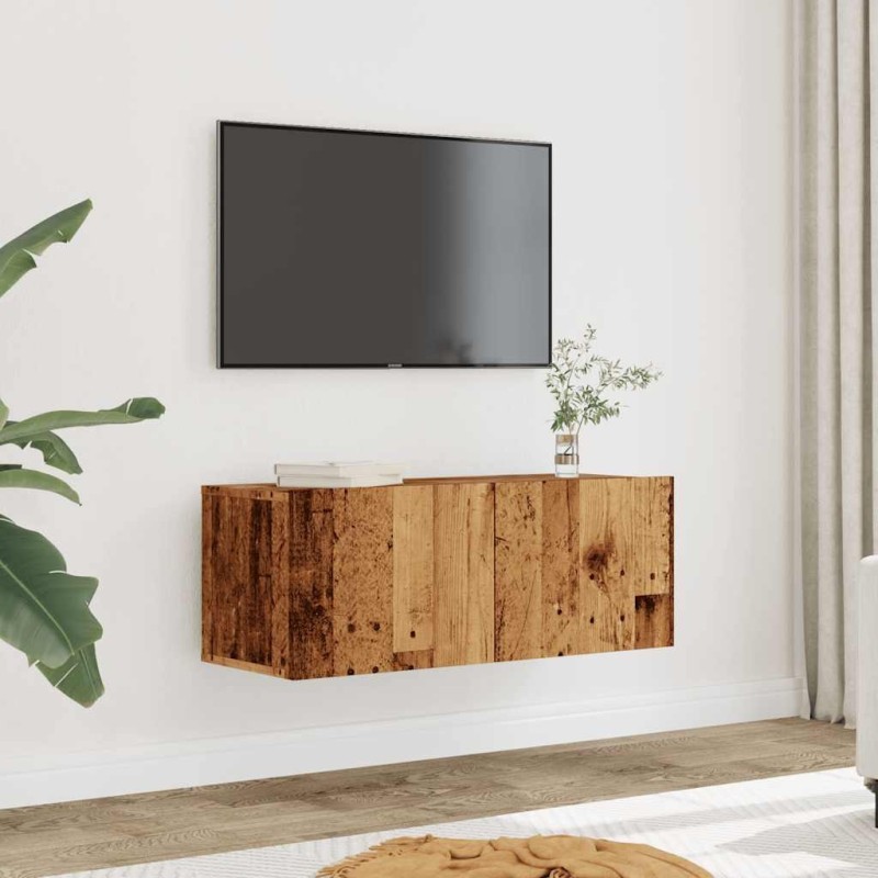 Meubles TV muraux 2 pcs vieux bois 80x30x30 cm 627432627432